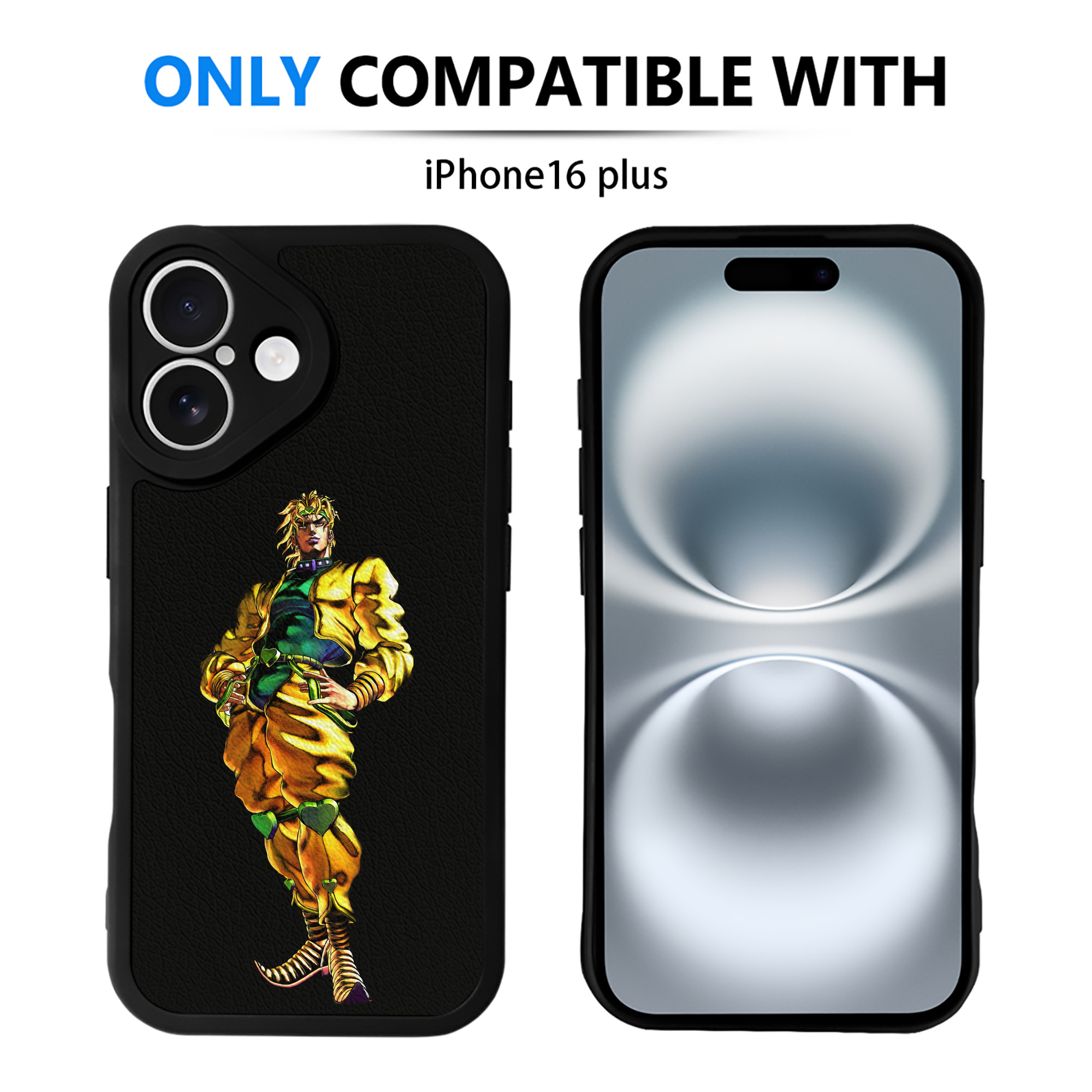 （画像用） ジョジョの奇妙な冒険 ディオ?ブランドー JoJo's Bizarre Adventure Dio Brando 【iPhone 16シリーズ対応】シリコンスマホケース（レザー調） 材質：シリコン